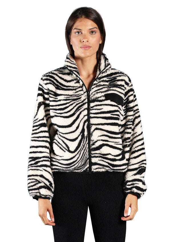 Sherpa Zebra Zip-Up Jacket