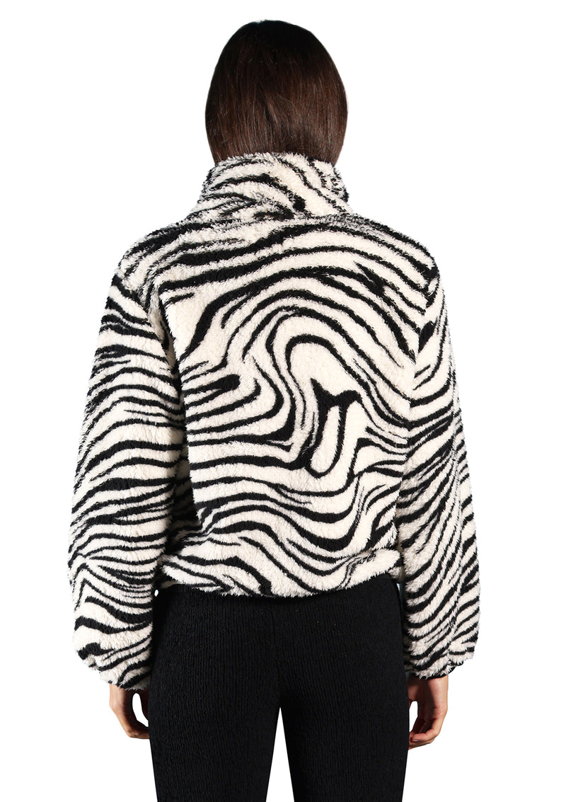 Sherpa Zebra Zip-Up Jacket