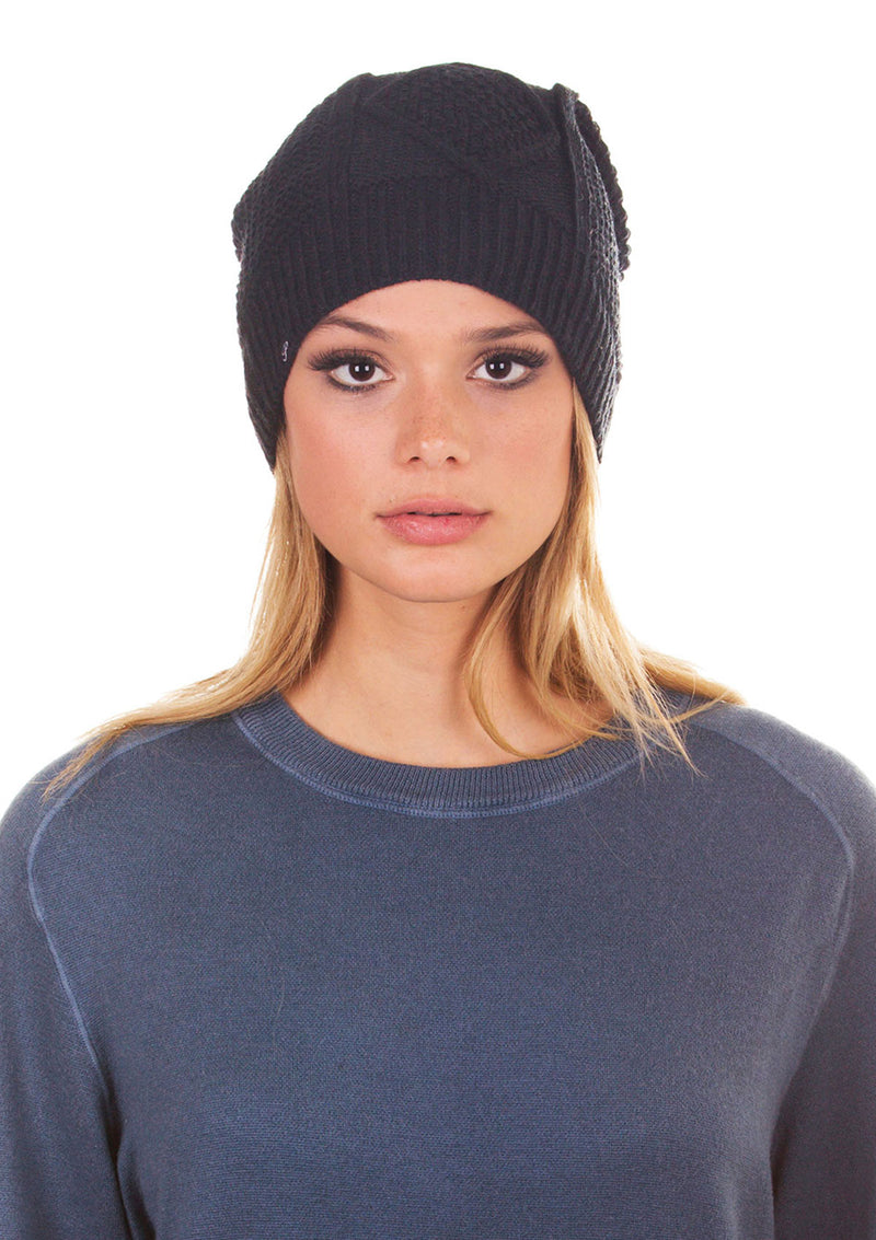 Fleece-Lined Cable Knit Beanie