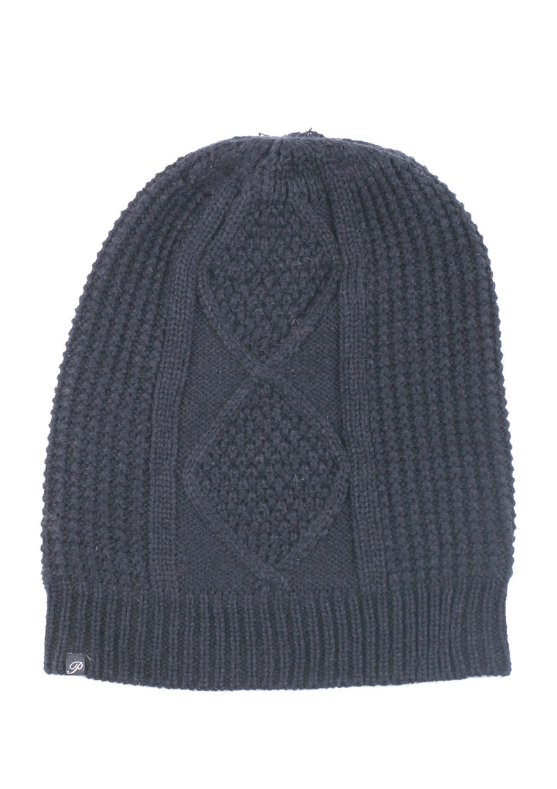 Fleece-Lined Cable Knit Beanie