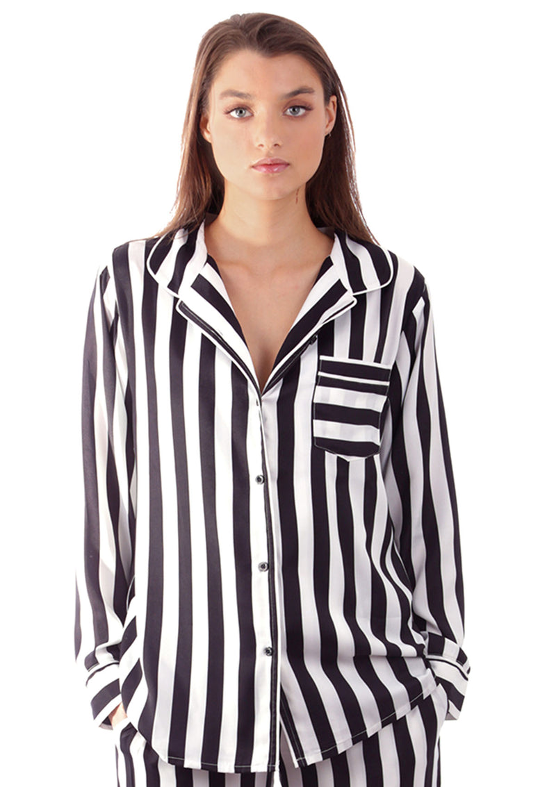 Silky Striped Pajama Set