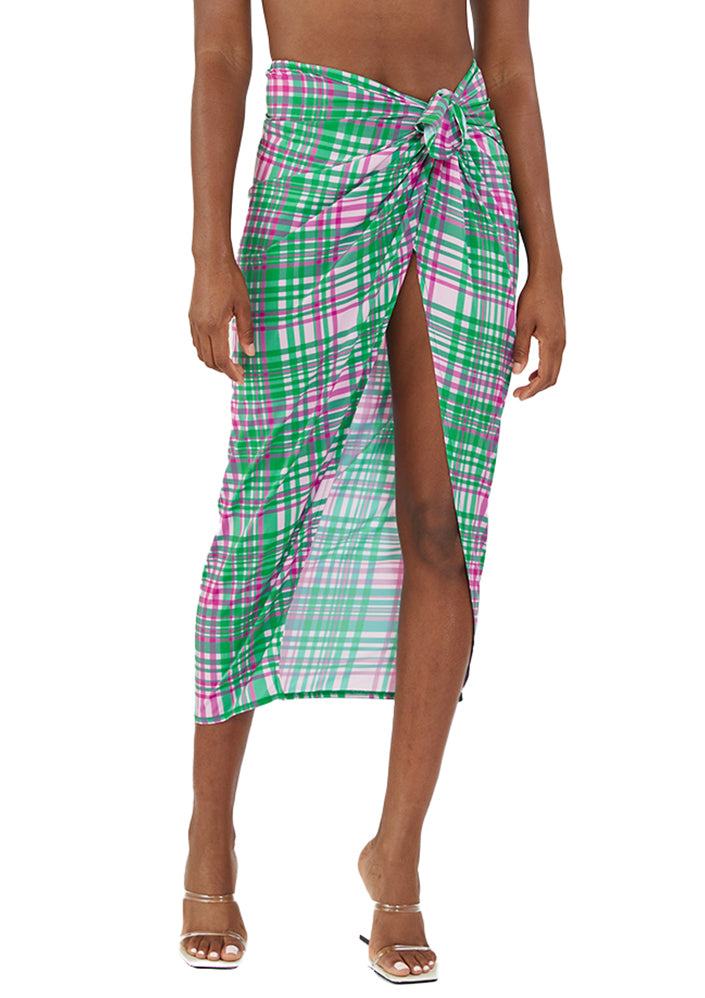 Plaid Sarong Skirt