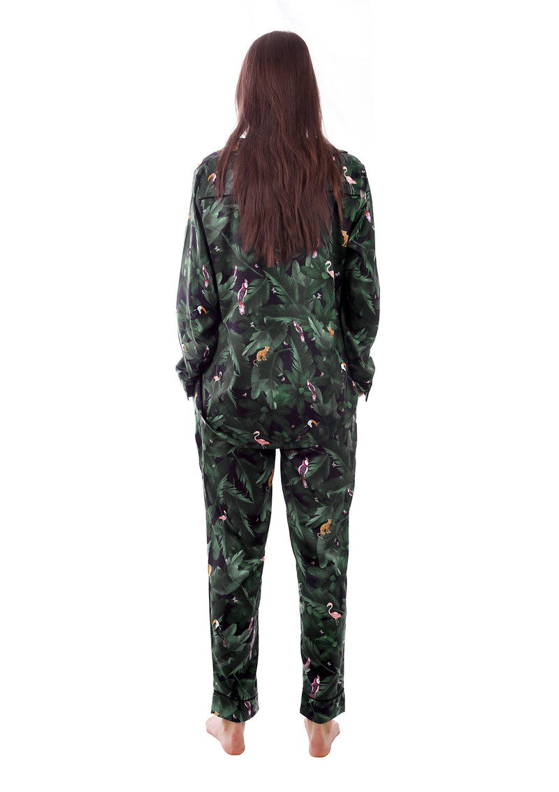 Silky Jungle Print Pajama Set